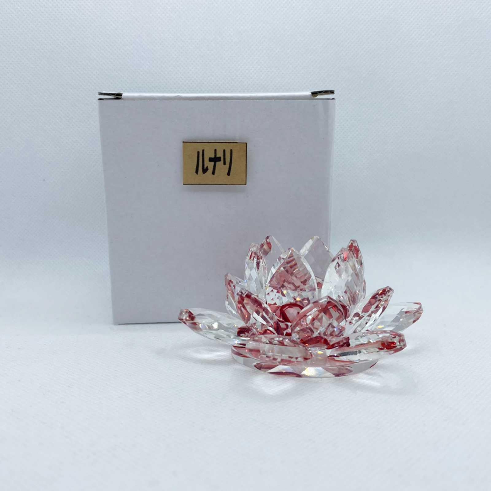 Amazon.co.jp: ルナリ 蓮の花 クリスタル ガラス 置物 オブジェ